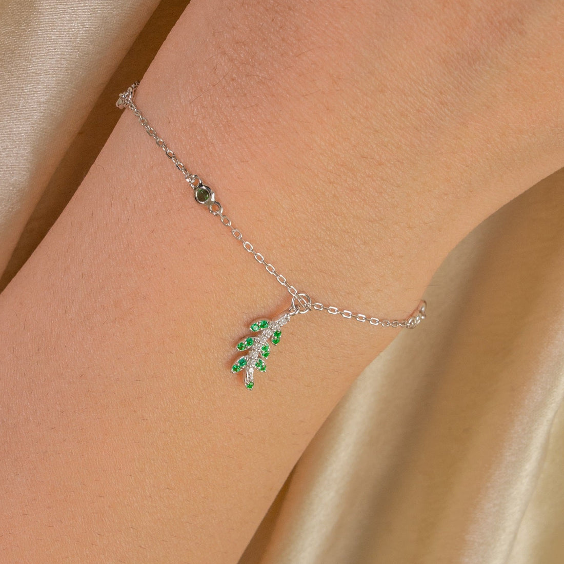 Nazaakat Leaf Sterling Silver Bracelet