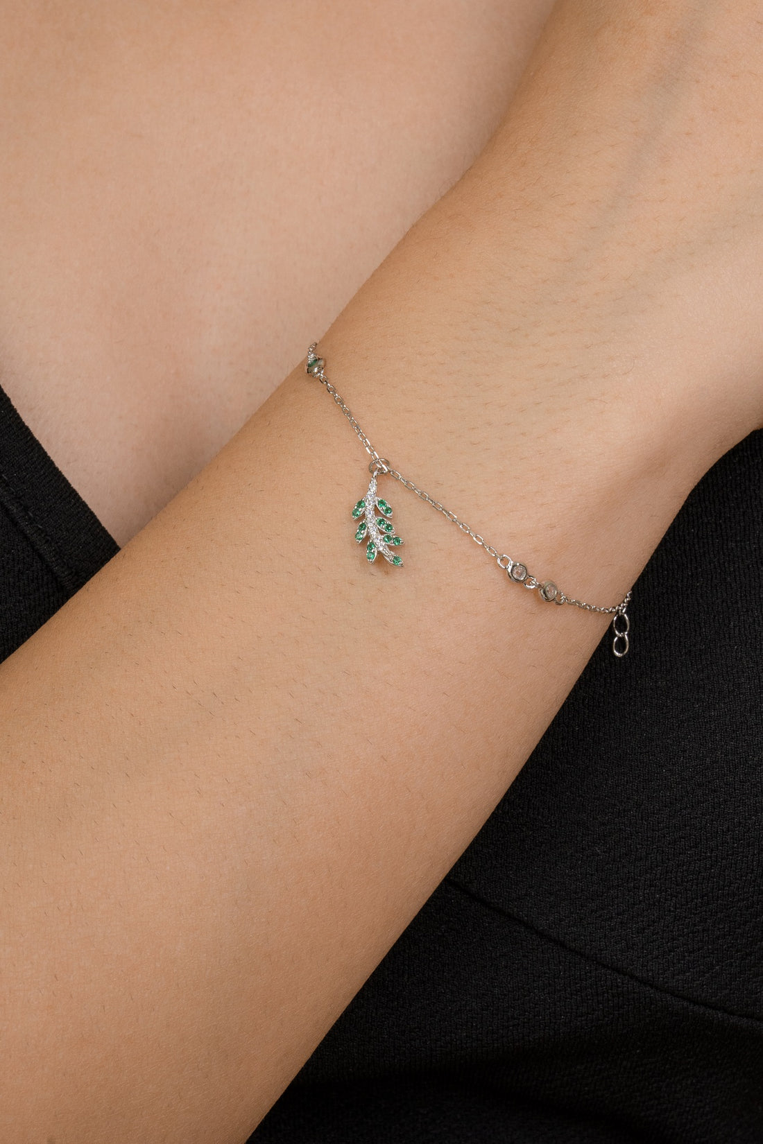 Nazaakat Leaf Sterling Silver Bracelet