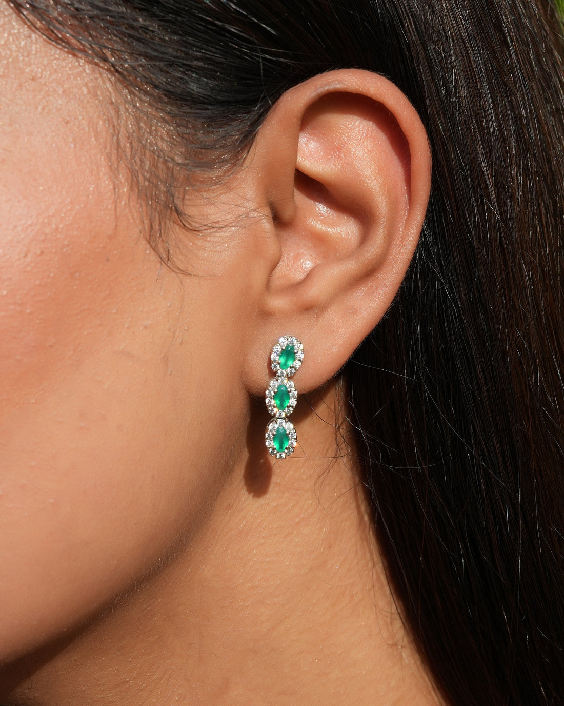 Serenity Green Onyx Sterling Silver Necklace set