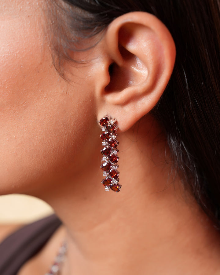 Amara Sterling Silver Garnet Necklace Set