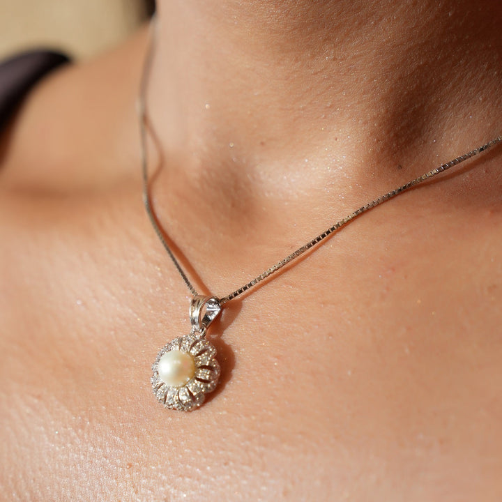 Ocean Pearl Sterling Silver Pendant Set