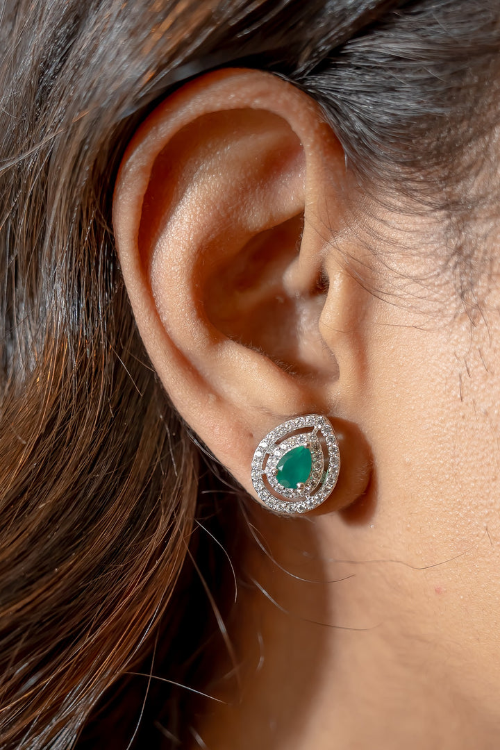 Sora Green Onyx Sterling Silver Pendant Set