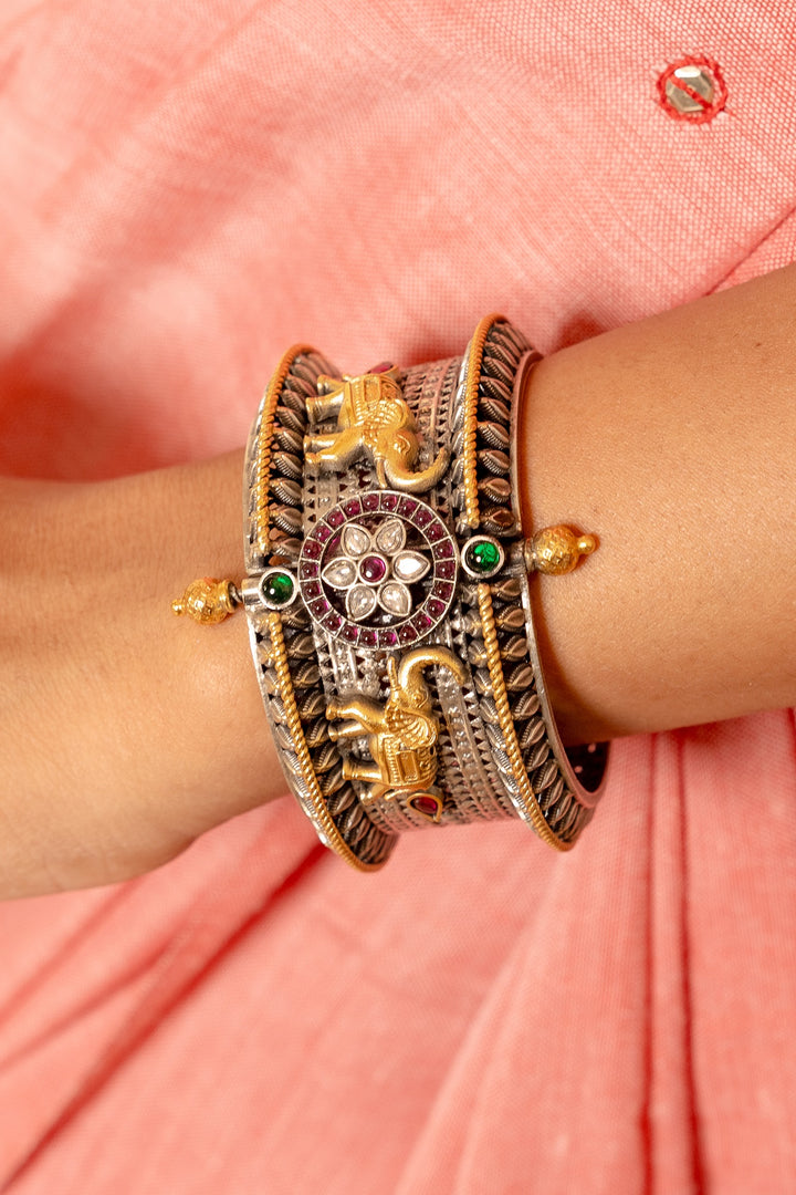 Tara Golden Touch Silver Bangle