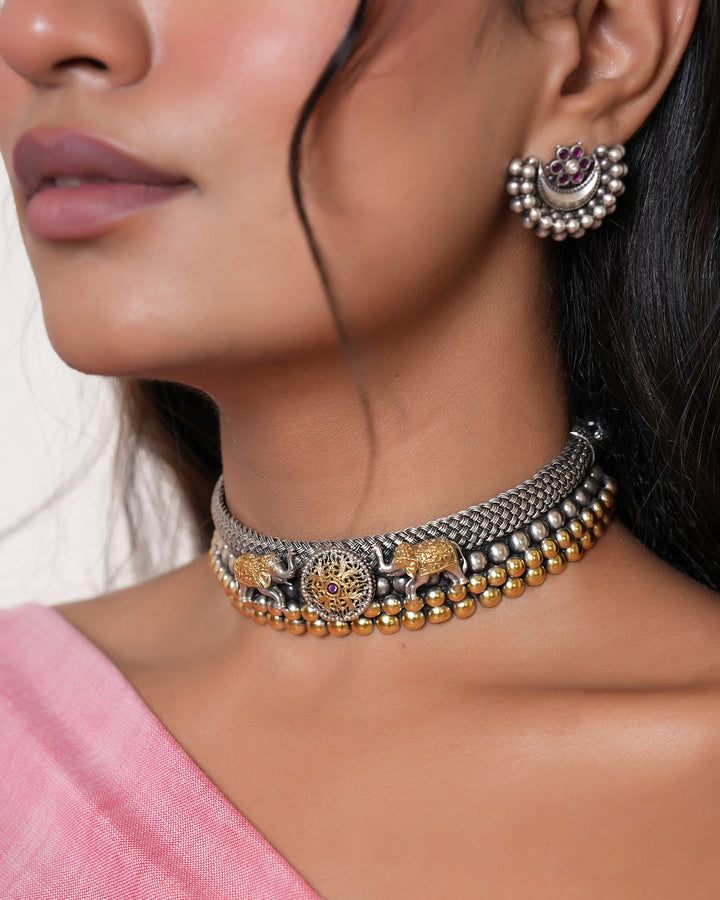 Charvi Silver Oxidised Earring