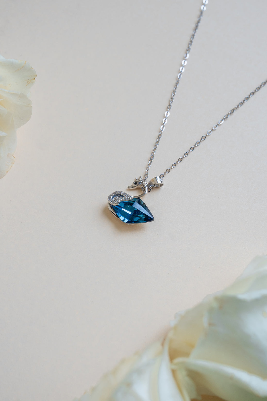 Swan Sapphire Sterling Silver Chain Pendant