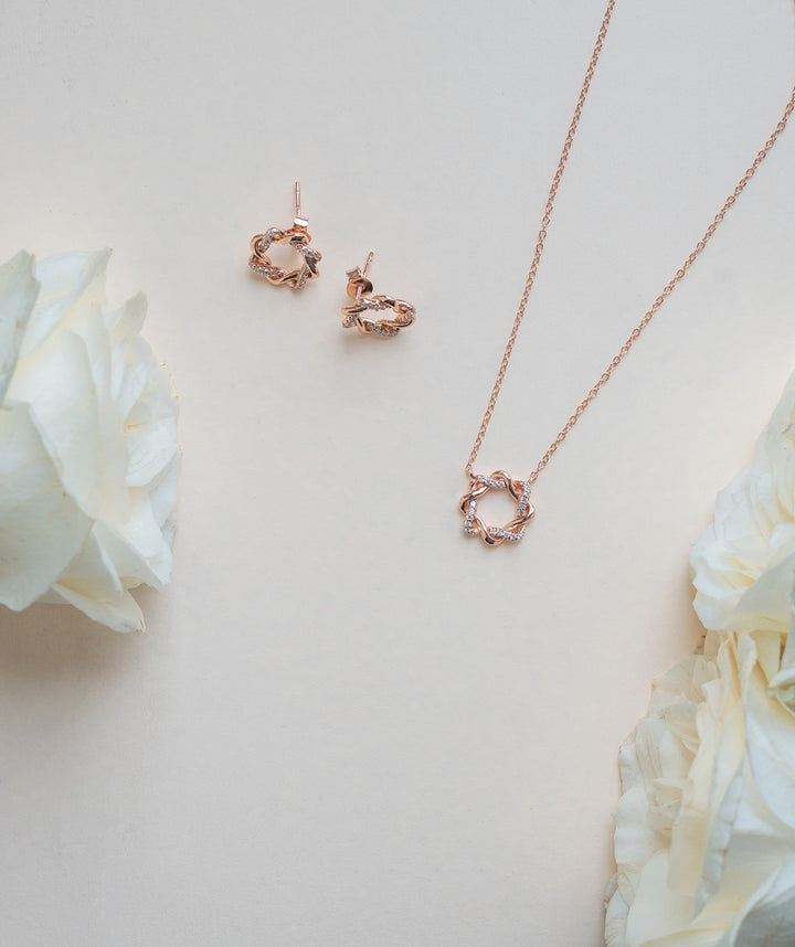 Zyra Loop Sterling Silver Pendant Set