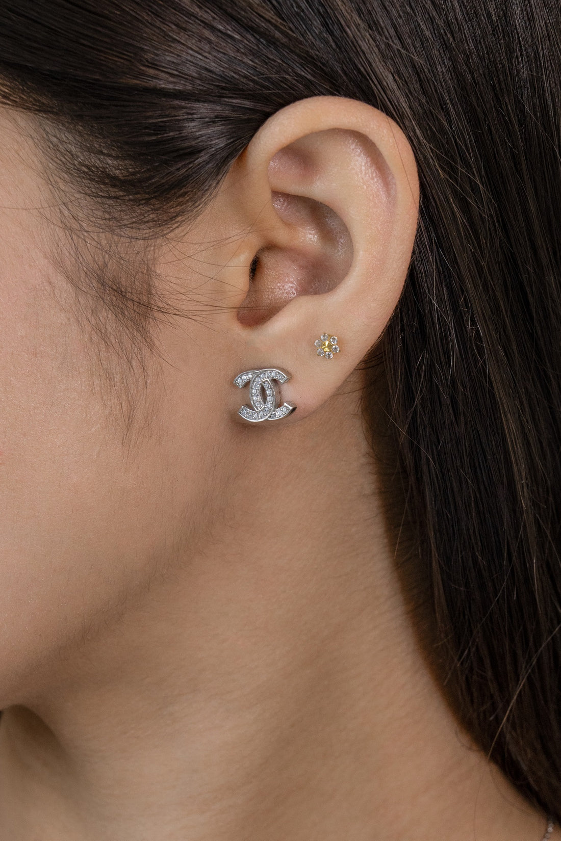 Double C Sterling Silver Chain Pendant