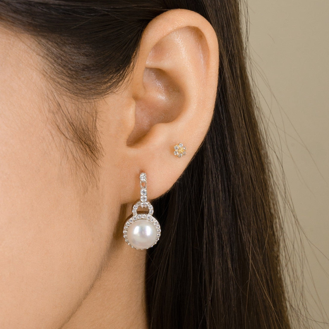 Pearl Drop Stud Earring