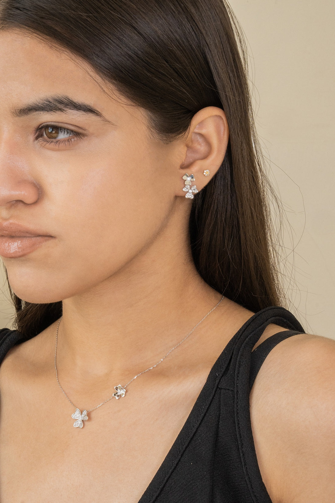 Petal Link Sterling Silver Pendant Set