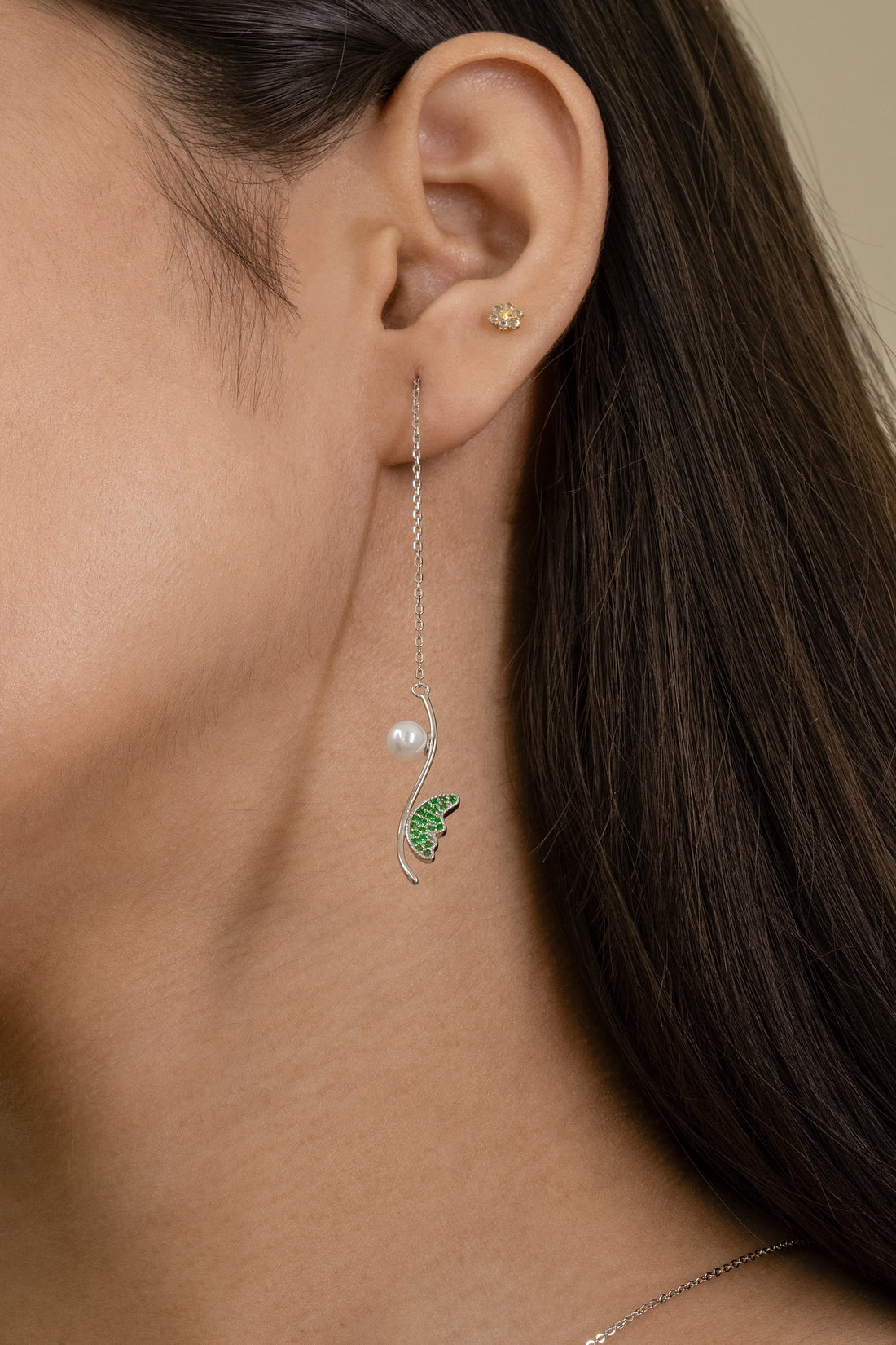 Anaya Pearl Wings Sterling Silver Pendant Set