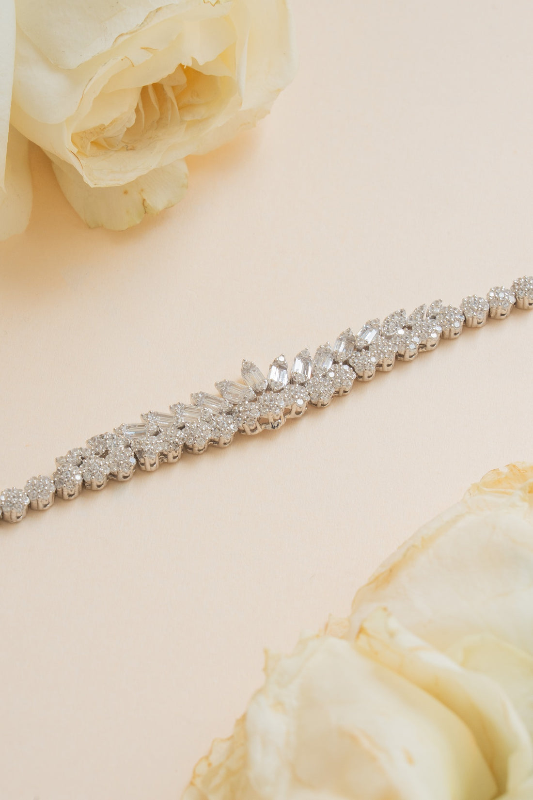Tennis Floral Sterling Silver Bracelet