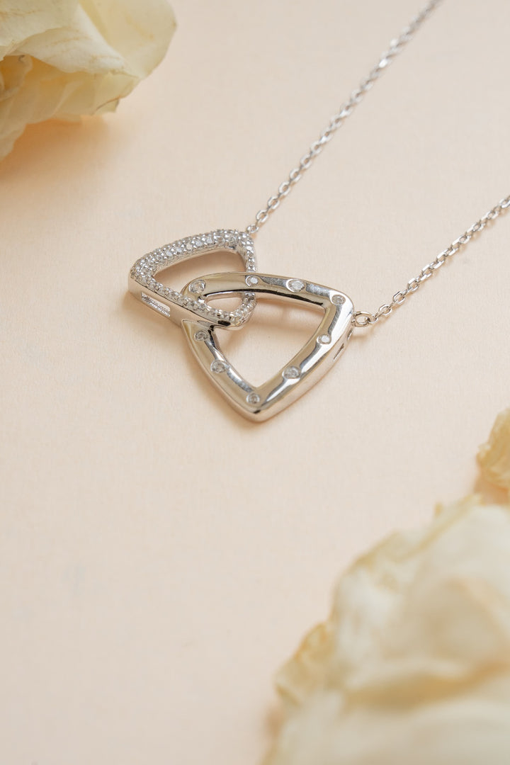 Triangular Elegance Sterling Silver Chain Pendant