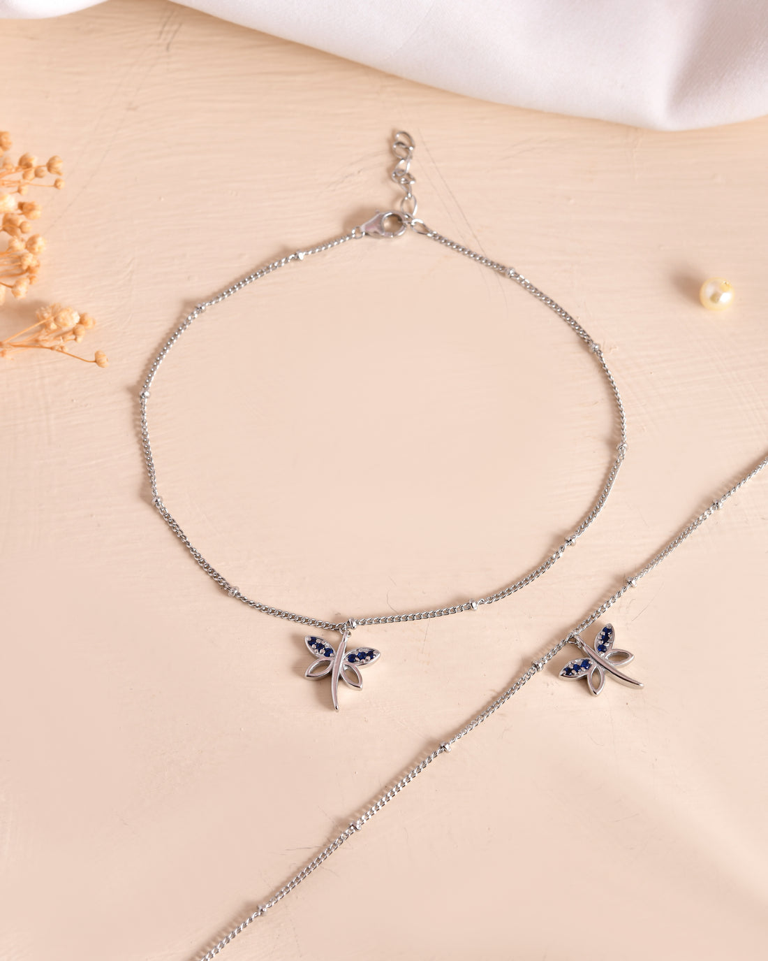 Butterfly Sterling Silver Anklets