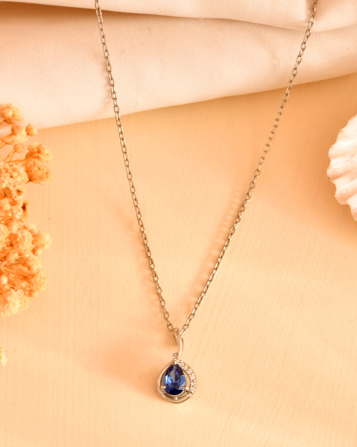 Diva Ocean Blue Sterling Silver Chain Pendant