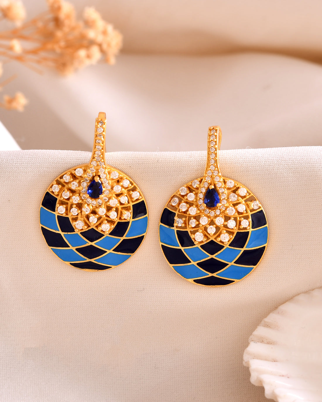 Anaya charm 925 Gold Plated Silver Earrings
