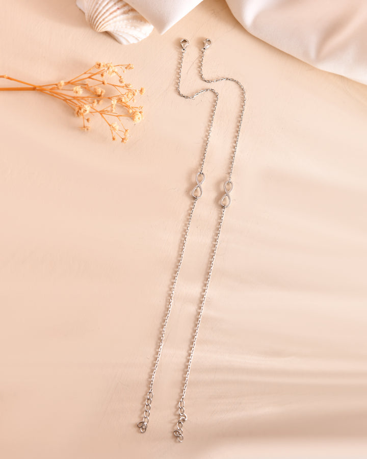 Infinity Charm 925 Sterling Silver Anklet