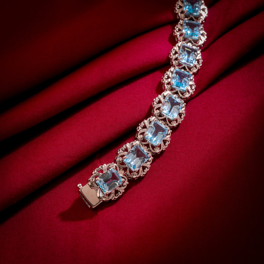 Blue Topaz Floral Bracelet