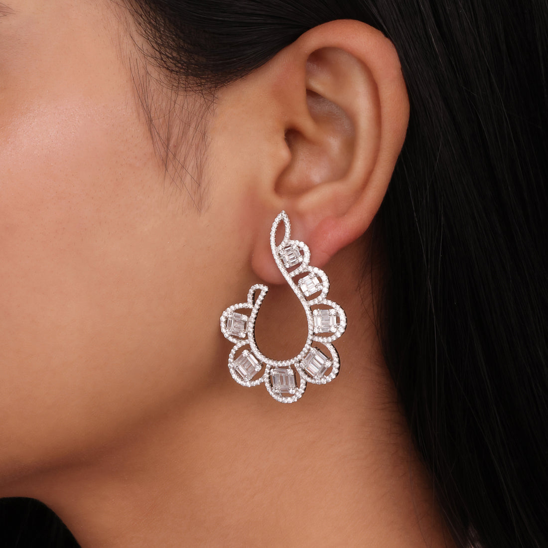 Baguette Hoop Earrings