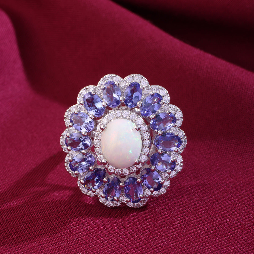 Opal Tanzanite Ring