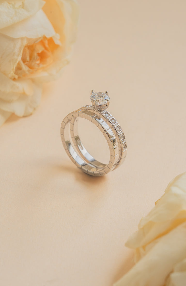 Eterna Gleam Duet Sterling Silver Ring