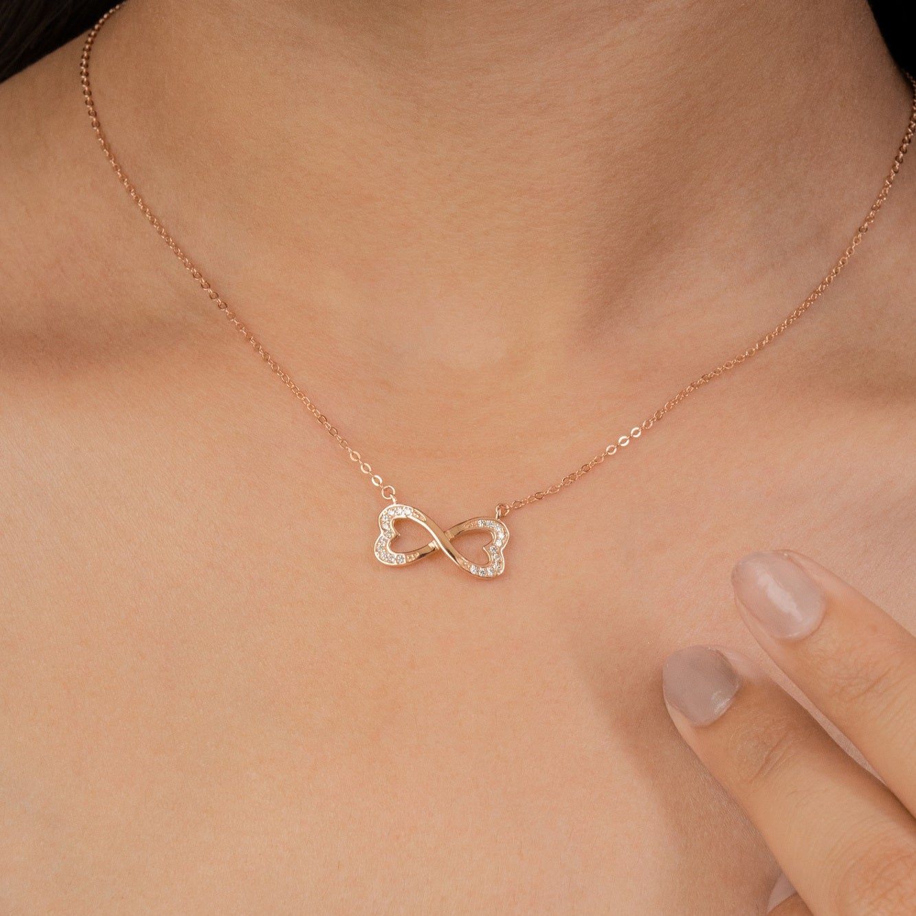 Inaya Infinity Heart Sterling Silver Chain Pendant