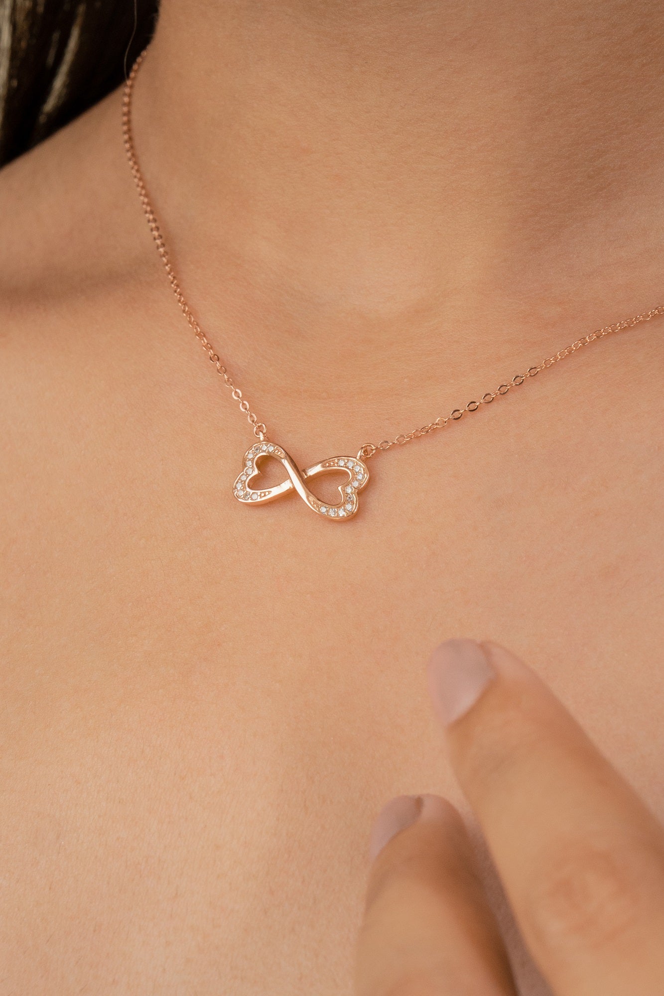 Inaya Infinity Heart Sterling Silver Chain Pendant