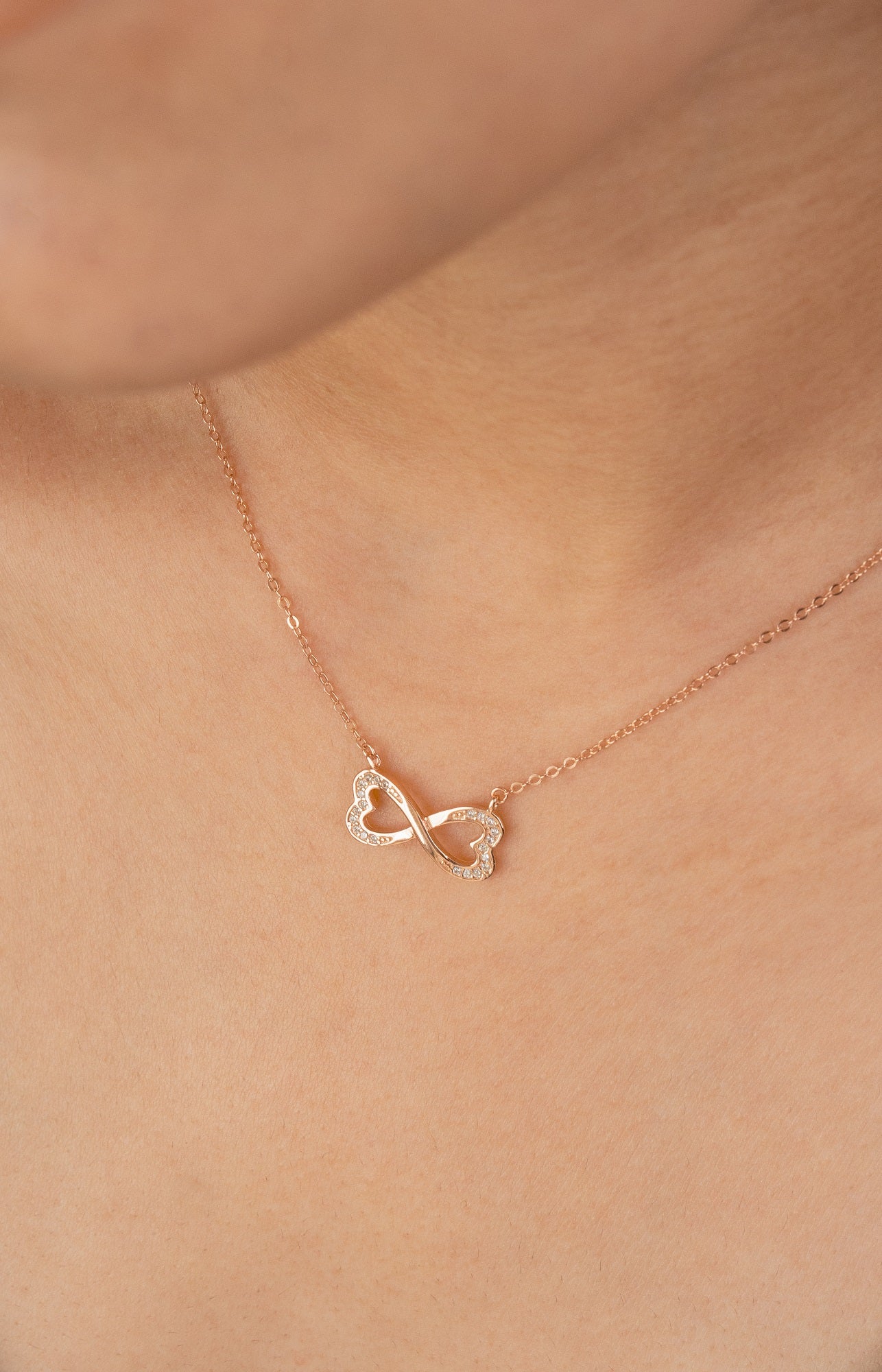 Inaya Infinity Heart Sterling Silver Chain Pendant