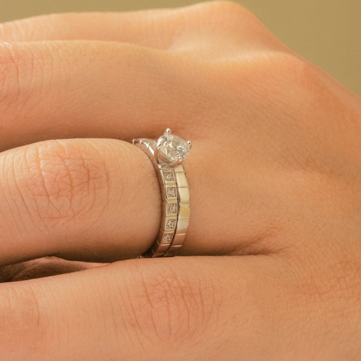 Eterna Gleam Duet Sterling Silver Ring