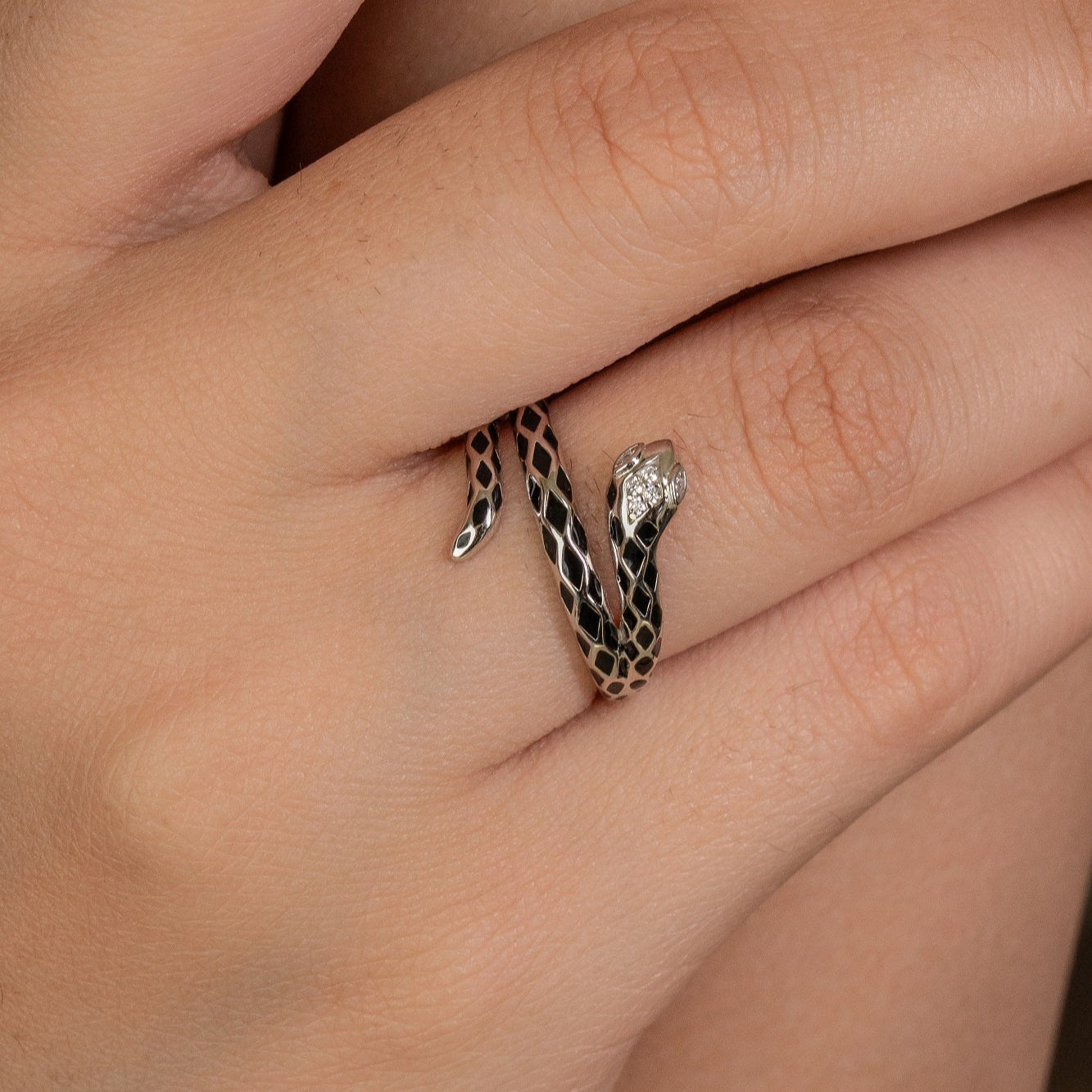 Serpent Legacy Sparkle Sterling Silver Ring