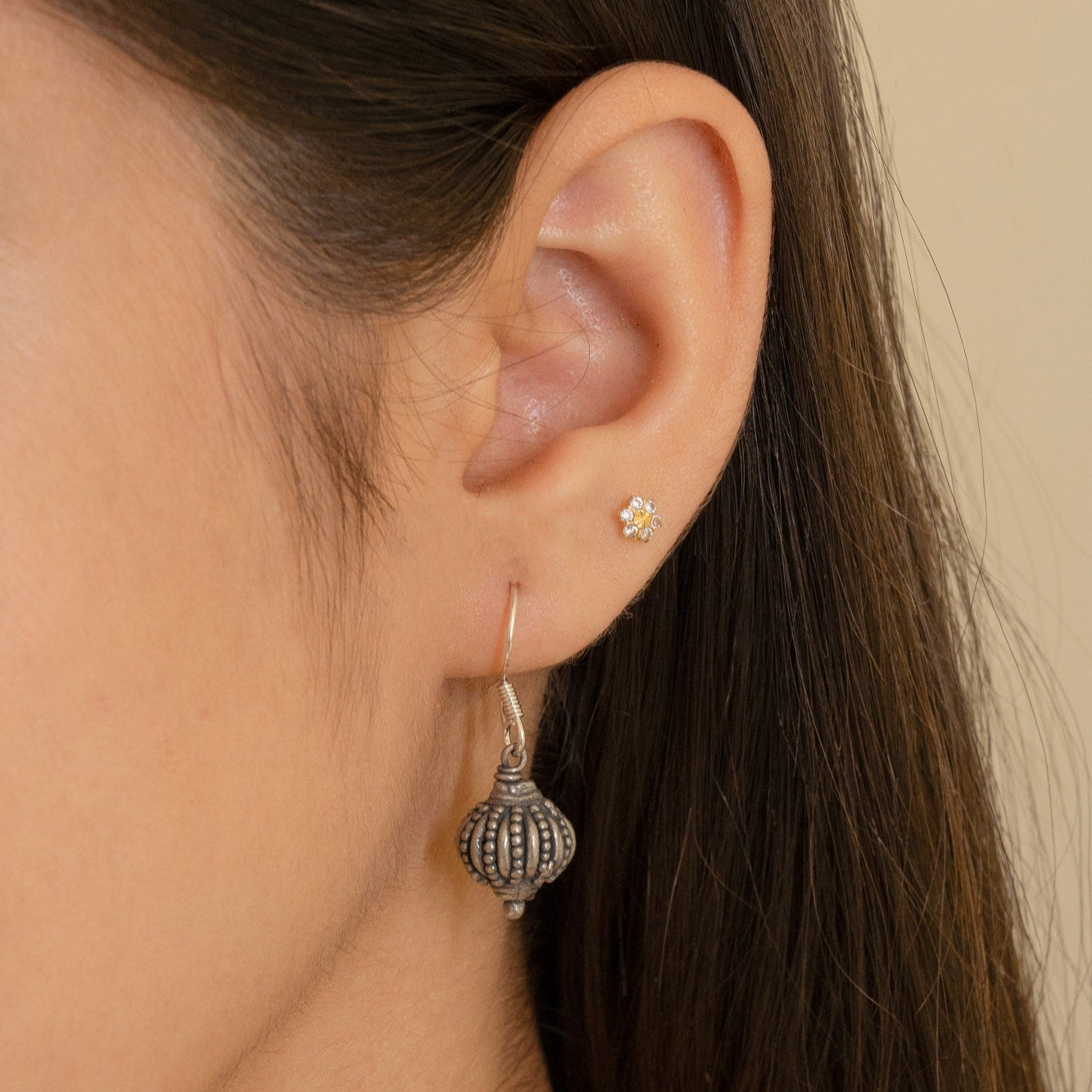 Kasturi Tribal Silver jhumki