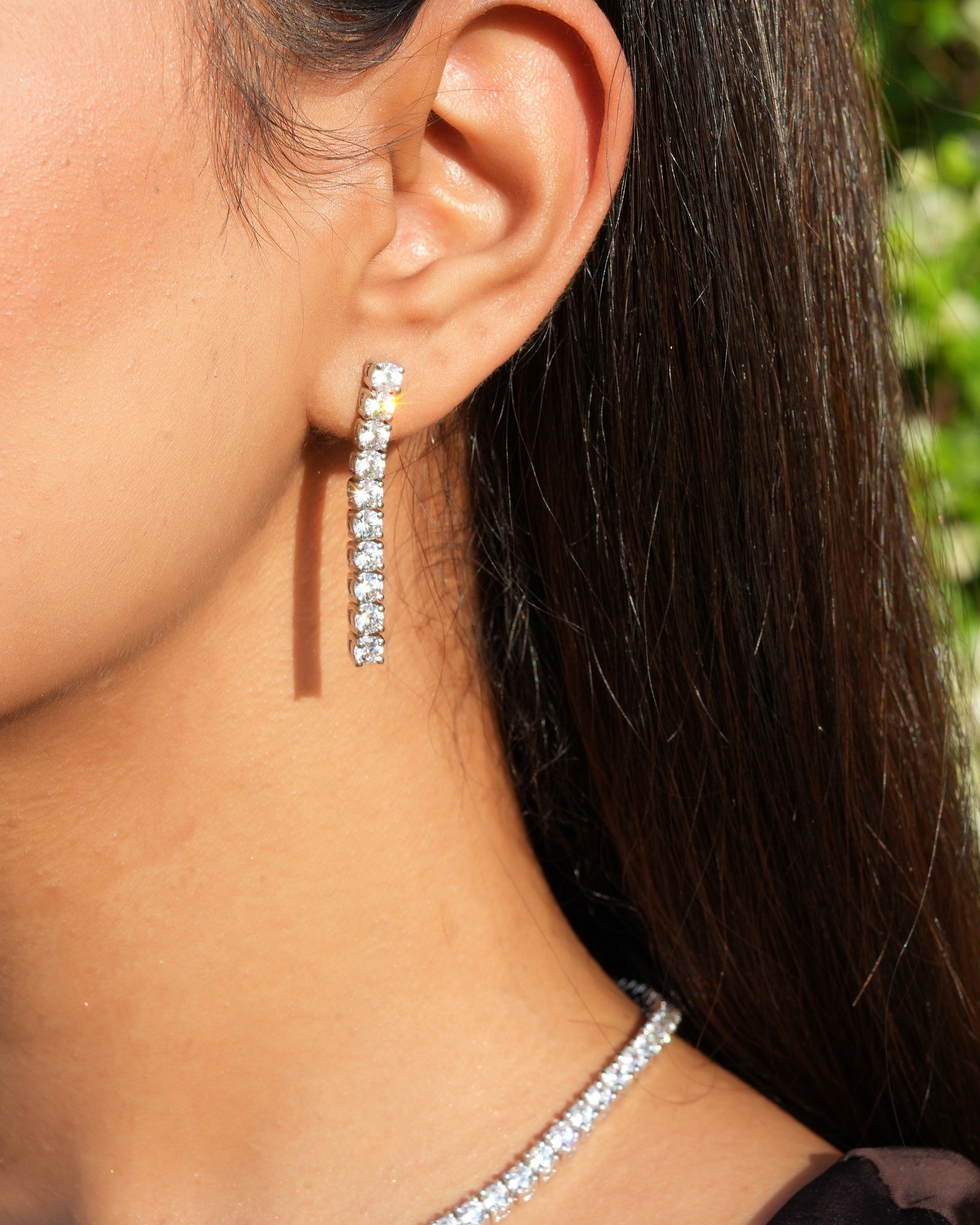 Kiara Tennis sterling Silver swarovski Necklace set