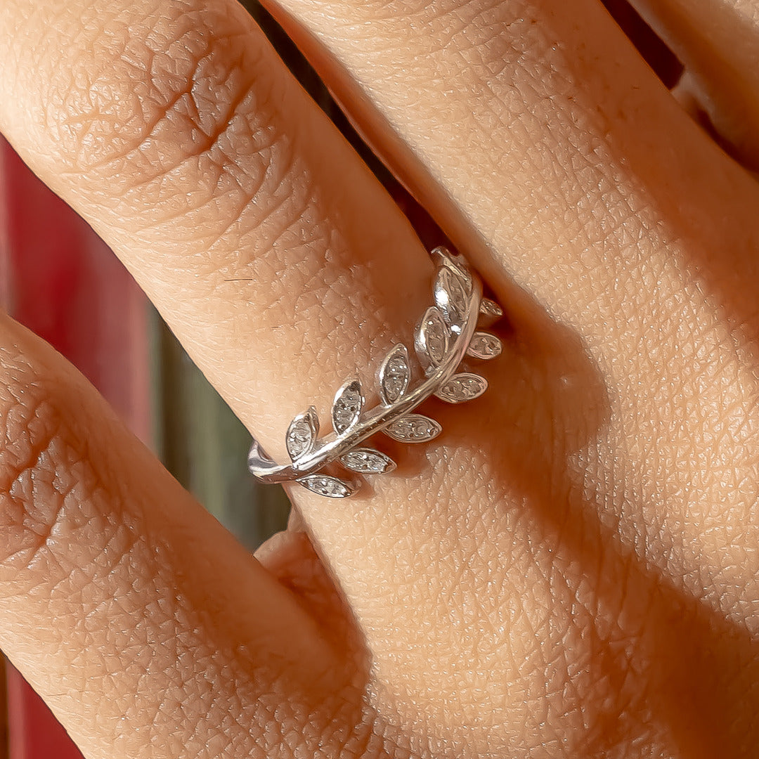 Zaya Sterling Silver Leaf Ring