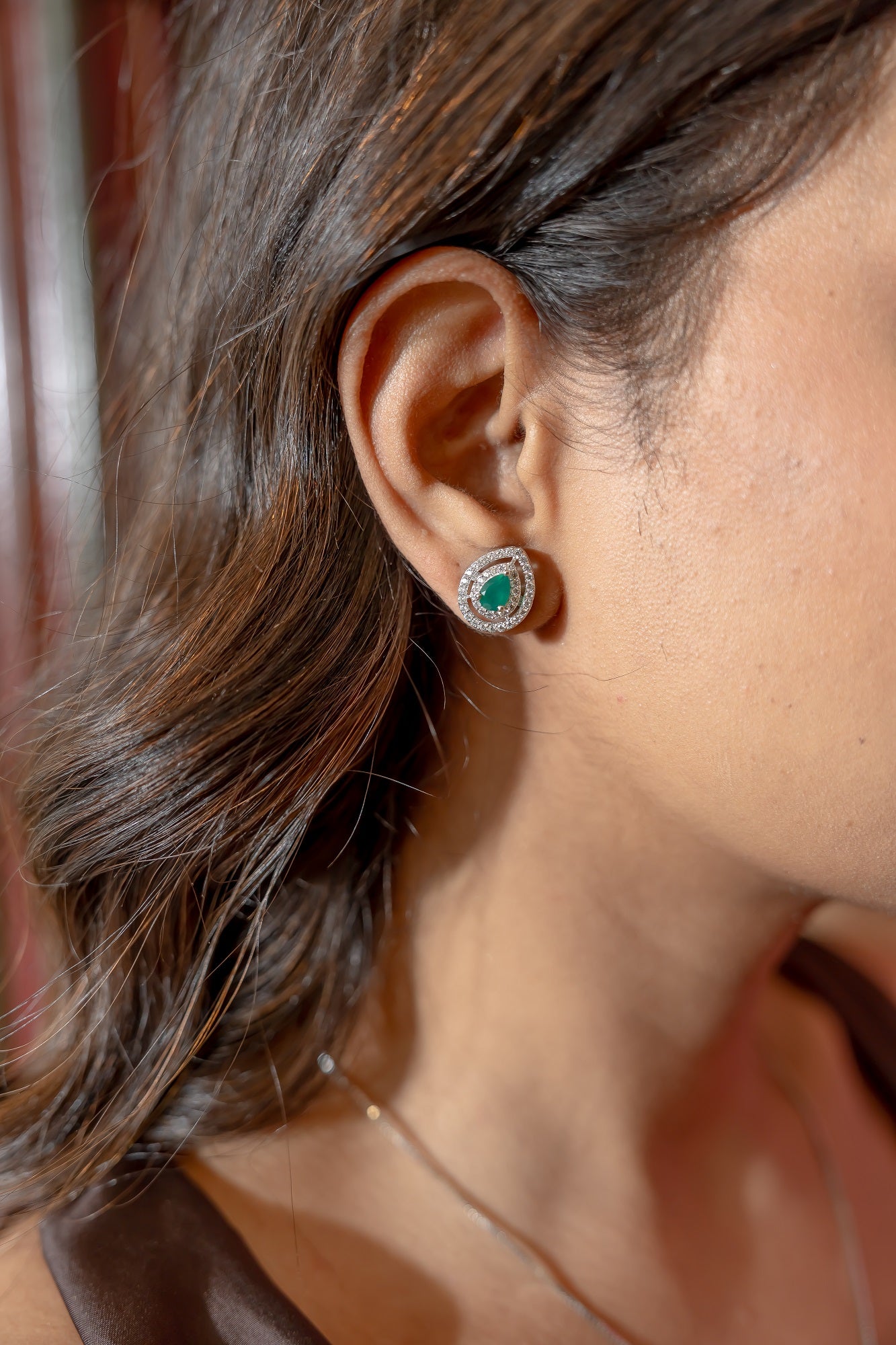 Sora Green Onyx Sterling Silver Pendant Set