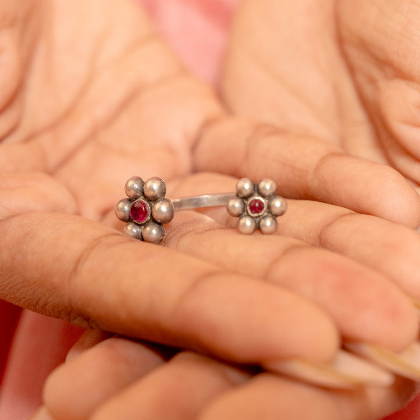 Amaya Pink Floral Delicate Ring