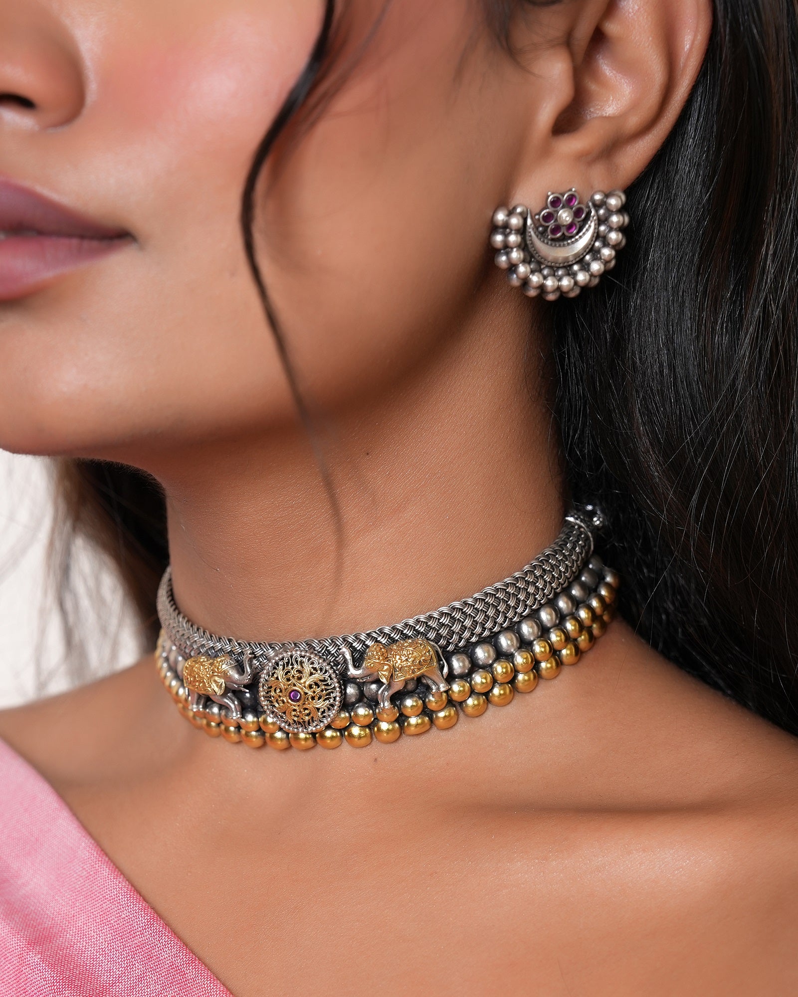 Charvi Silver Oxidised Earring