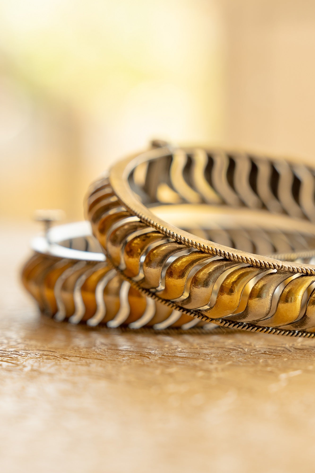 Pavitra Golden Touch Silver Bangle