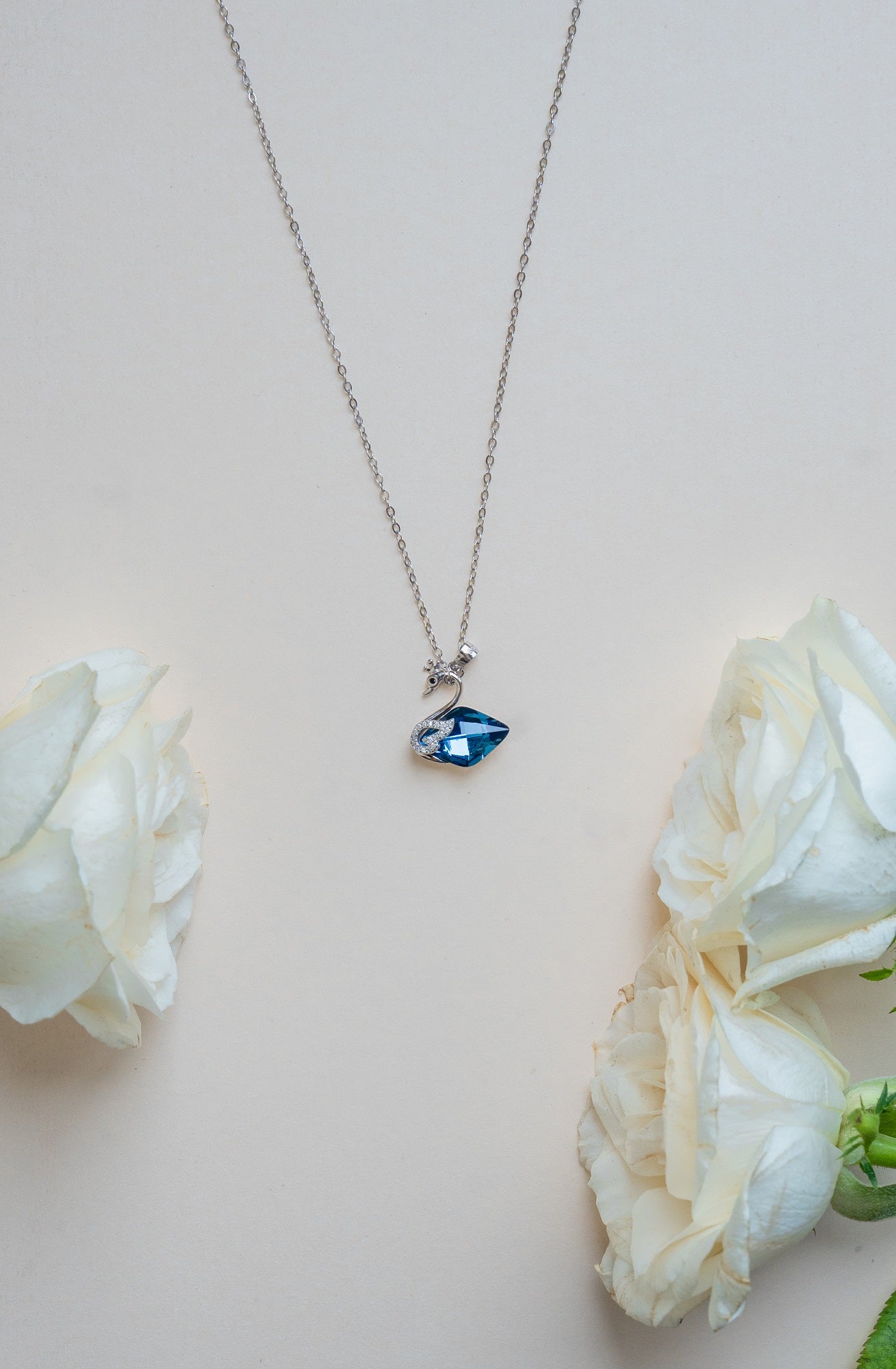 Swan Sapphire Sterling Silver Chain Pendant