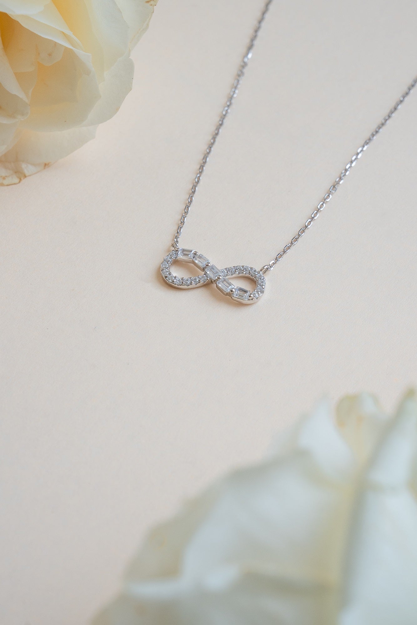 Infinity Moon Sterling Silver Chain Pendant