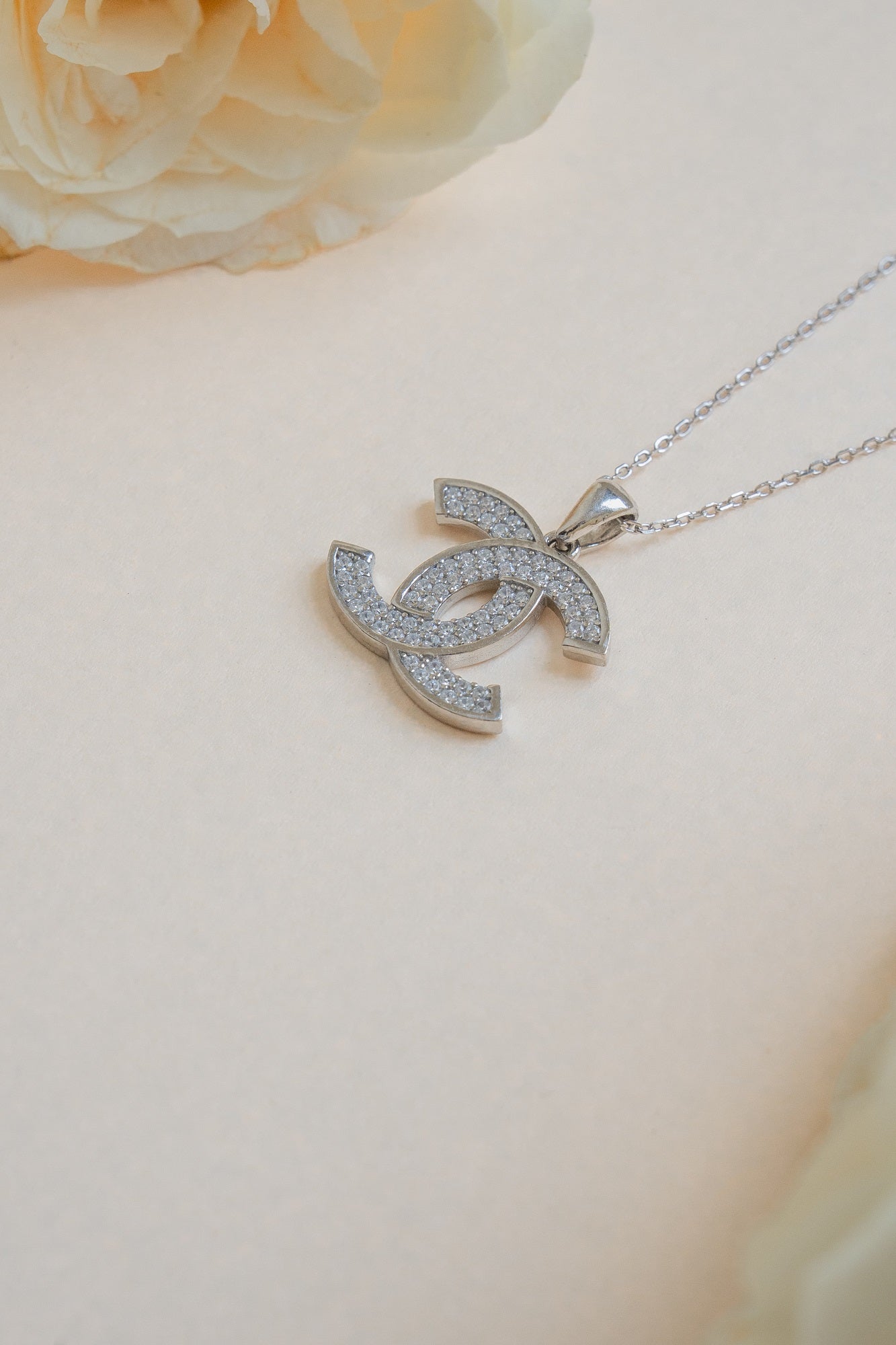 Double C Sterling Silver Chain Pendant