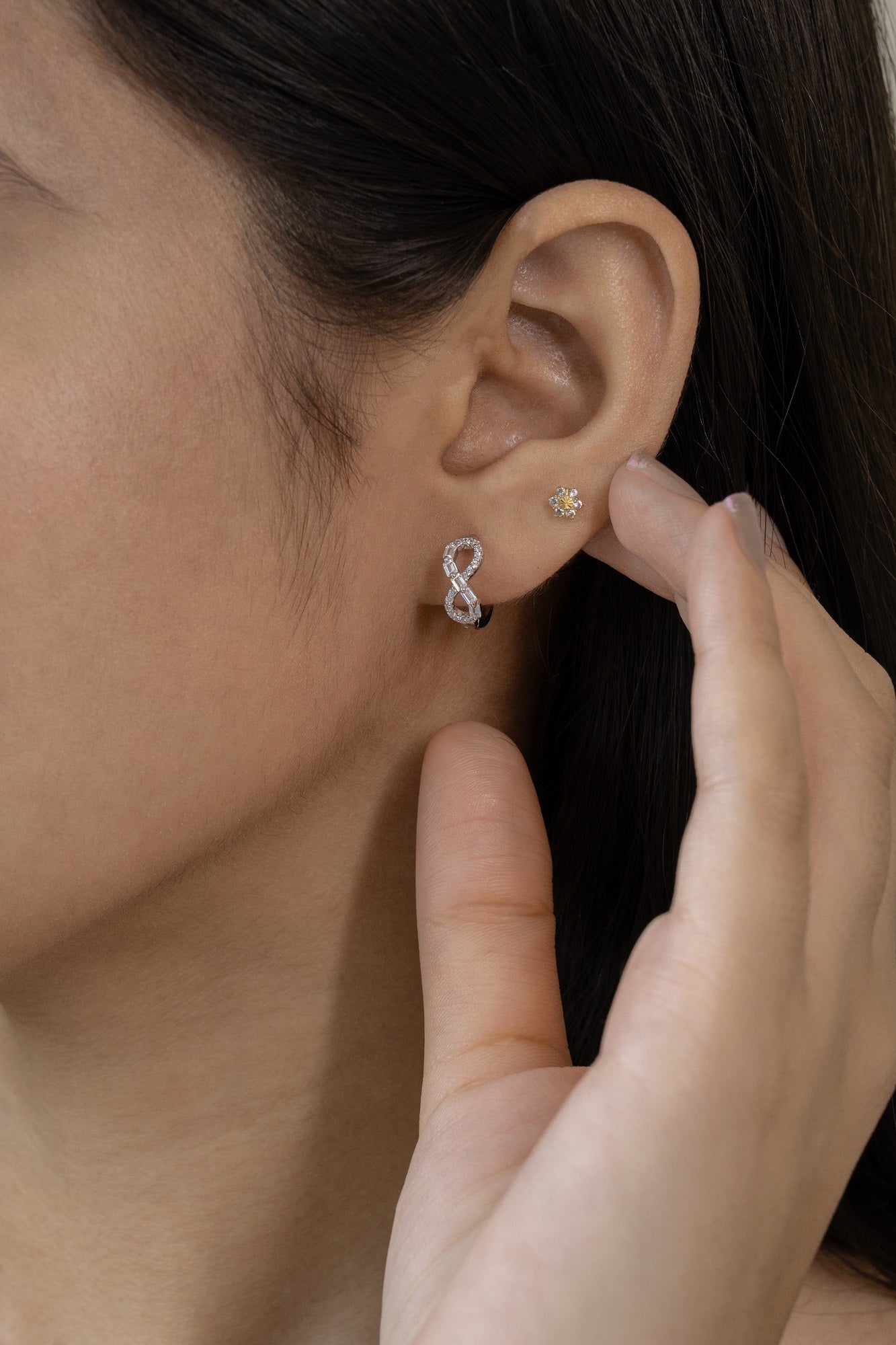 Infinity Moon Sterling Silver Chain Pendant