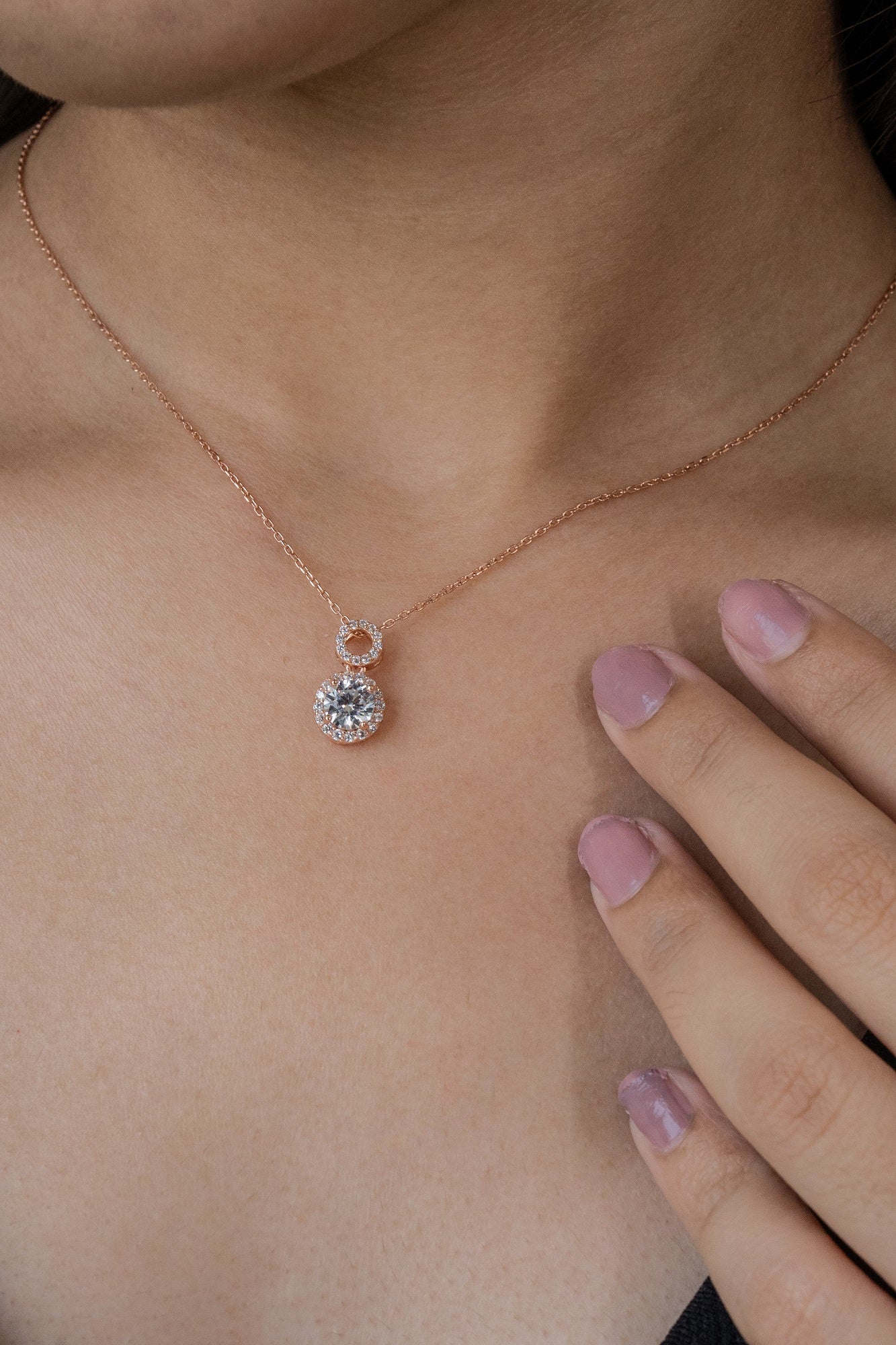 Maria Rossy Sterling Silver Chain Pendant Set