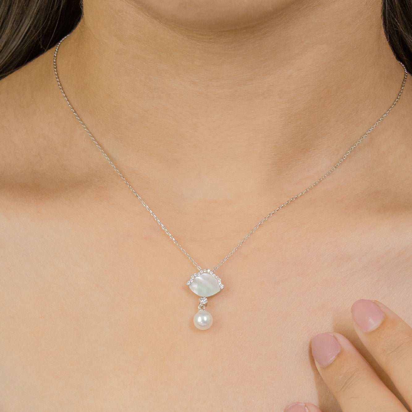 Ocean Pearl Drop Sterling Silver pendant Set