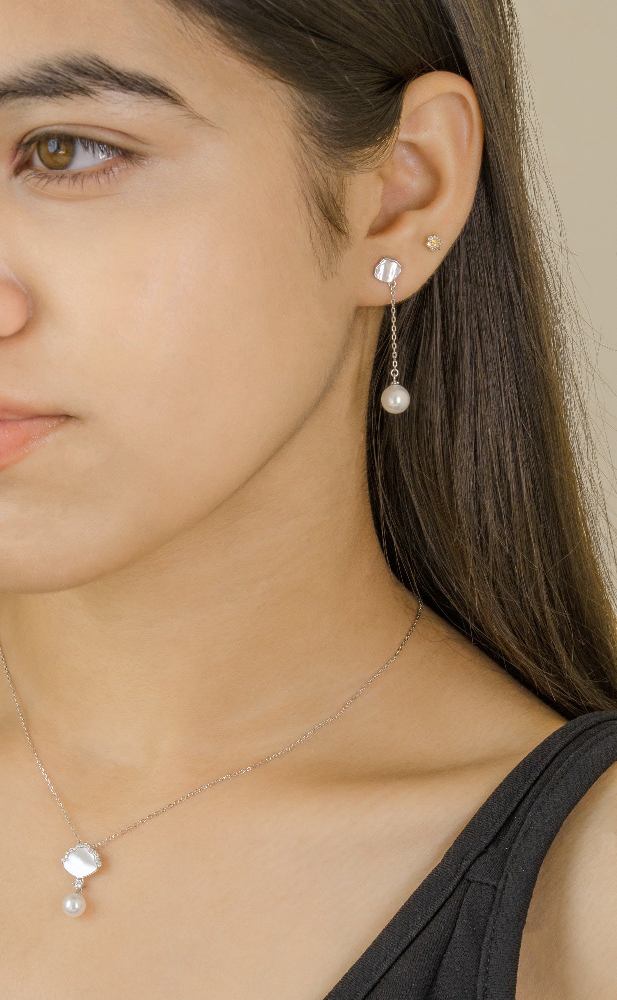 Ocean Pearl Drop Sterling Silver pendant Set