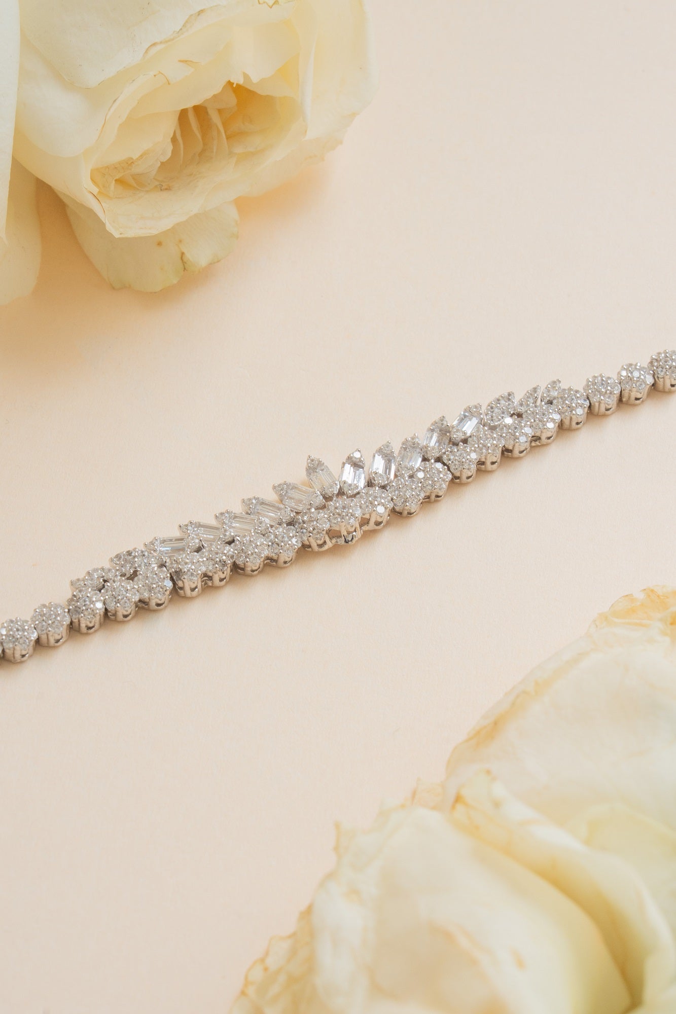 Tennis Floral Sterling Silver Bracelet