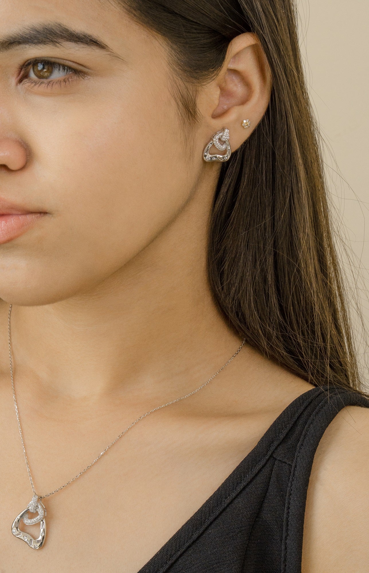 Urban loop Sterling Silver Pendant Set