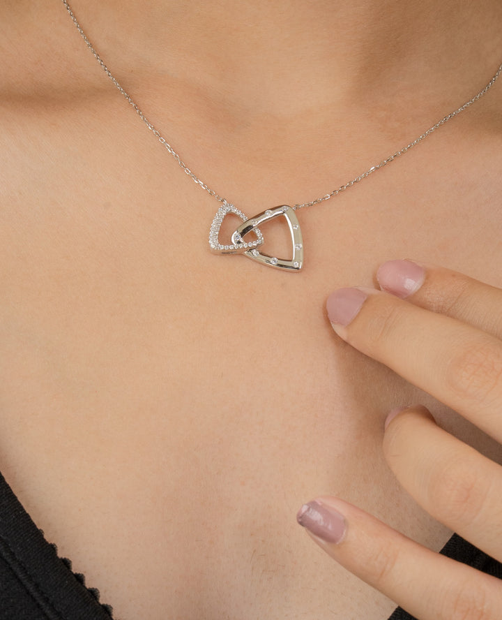 Triangular Elegance Sterling Silver Chain Pendant