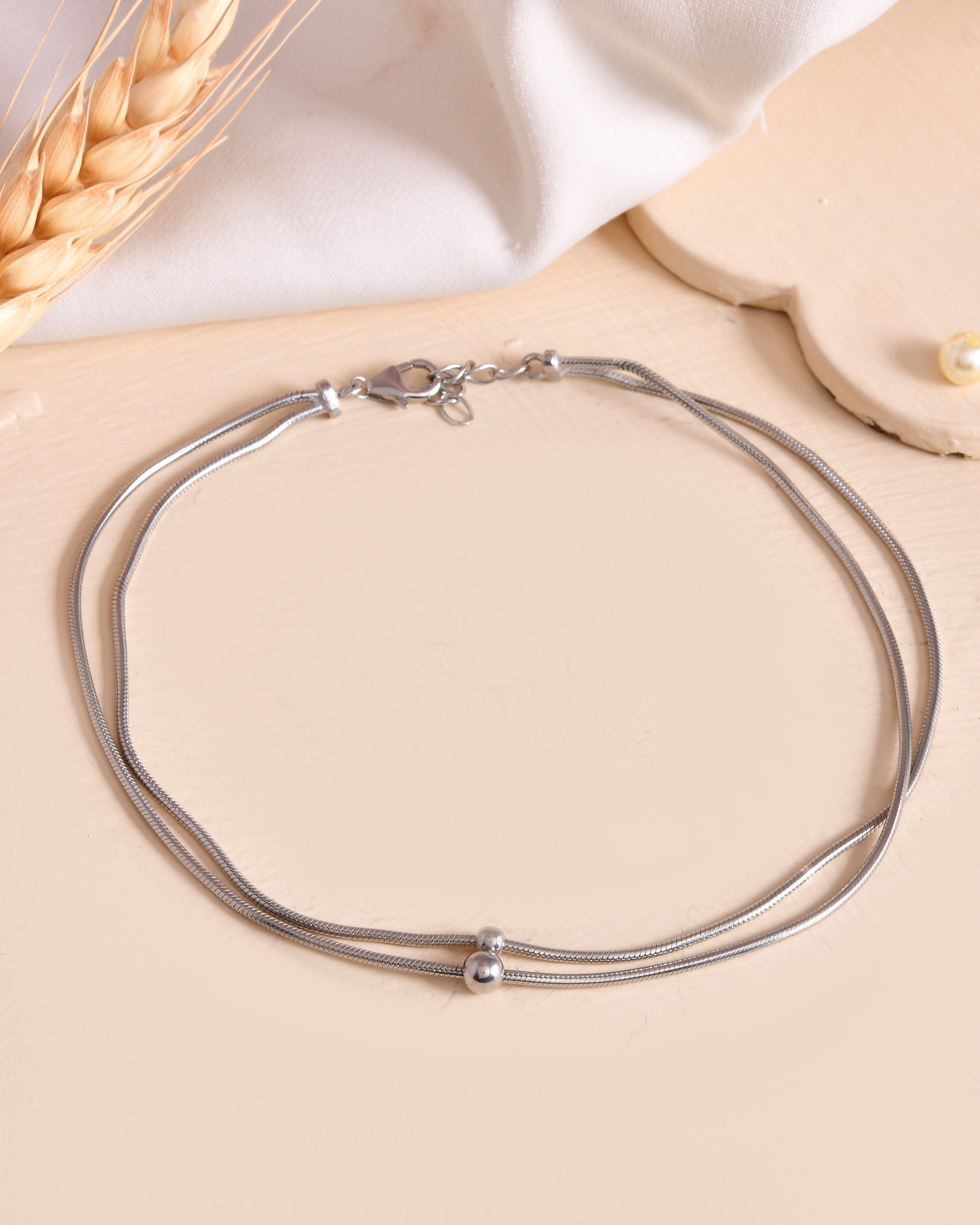 Velora Twin Glow Sterling Silver Anklets