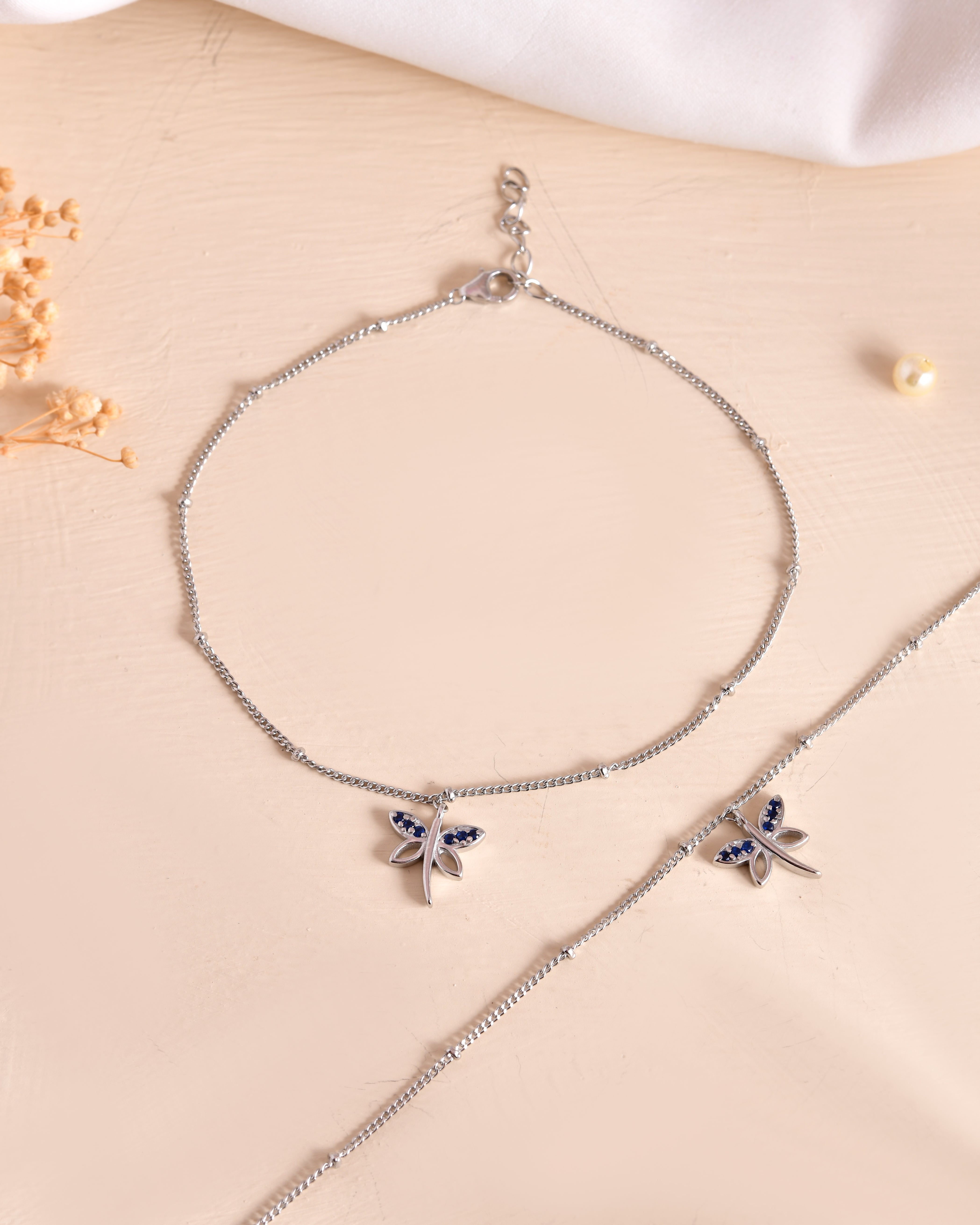 Butterfly Sterling Silver Anklets