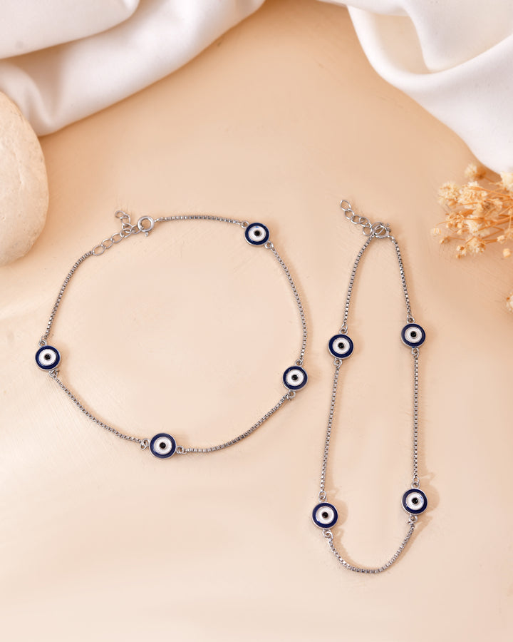 True Evil Eye 925 Sterling Silver Anklet