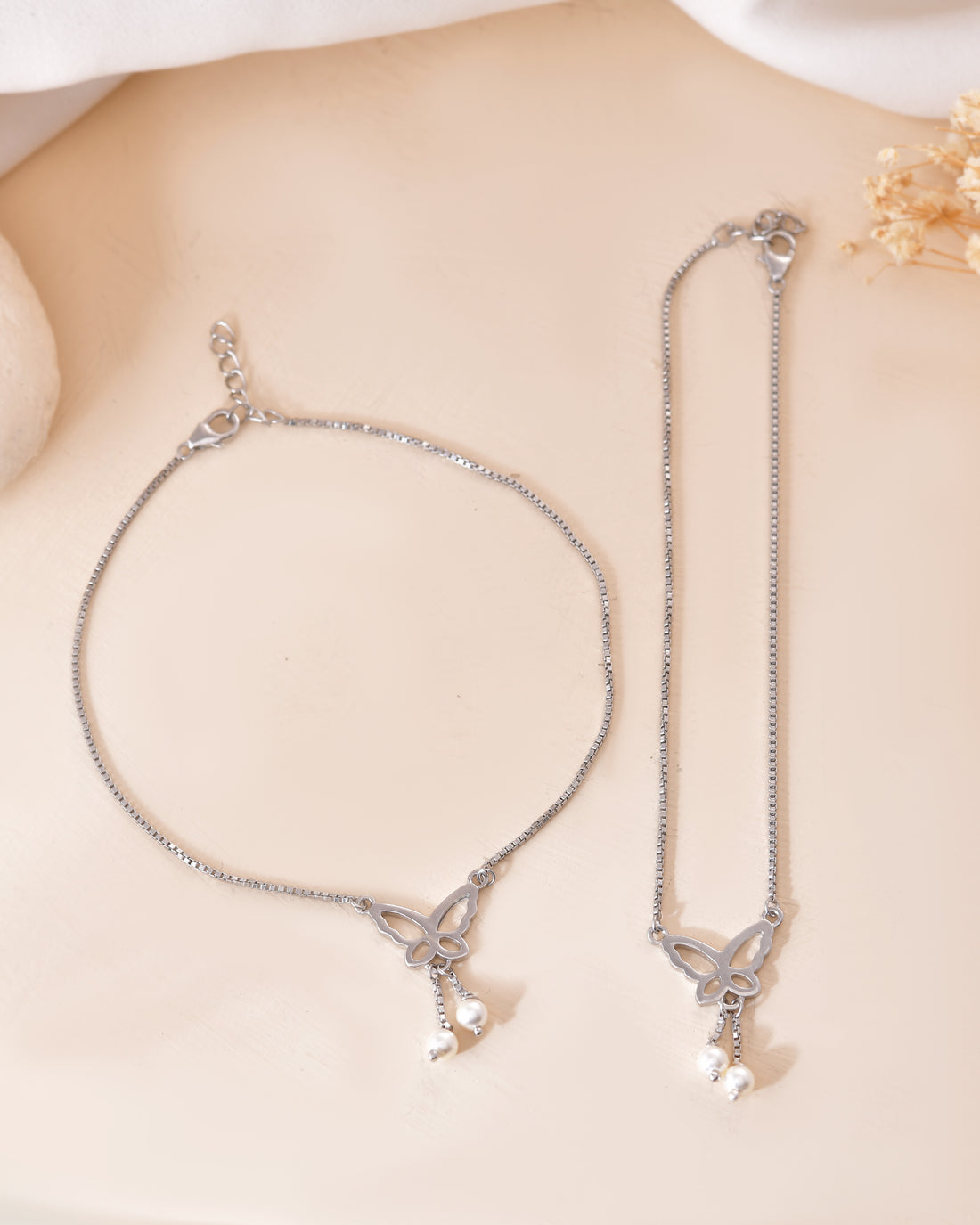 Luna Butterfly 925 Sterling Silver Anklet